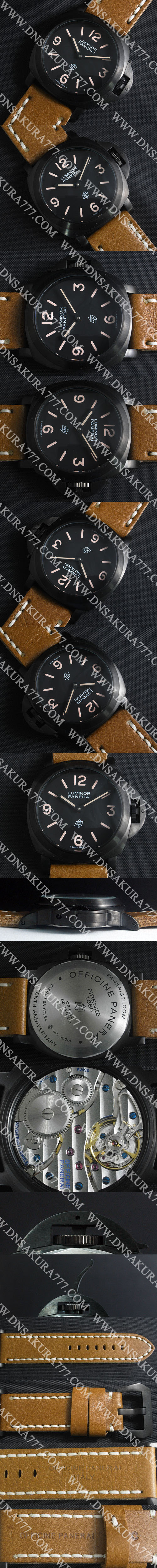 【激安腕時計】 PANERAI コピー時計 ルミノール PAM00360 Asian Unitas 6497搭載 (手巻き) ブラック