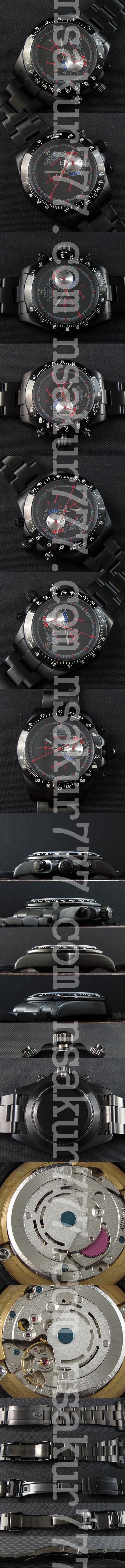 コスパ最強 ロレックス コピー時計 オイスターパーペチュアルBREVET Asian 21600振動 Movement クロノグラフ ブラック
