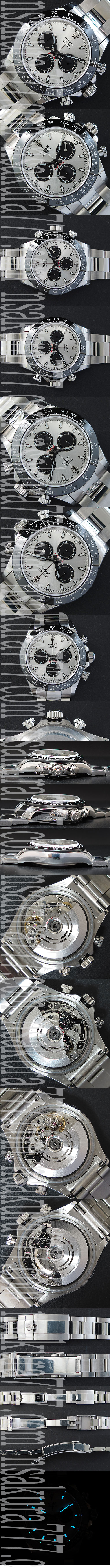 多機能腕時計 ロレックス デイトナコピー時計 Asian7750搭載 28800振動 シルバー クロノグラフ 夜光