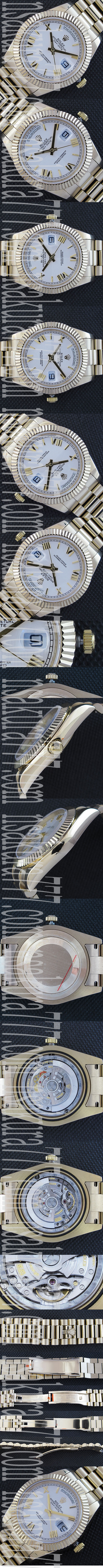 迅速な発送 ロレックス デイデイト II 　118238A 時計 ホワイト文字盤  シースルーバック 3連ジュビリー