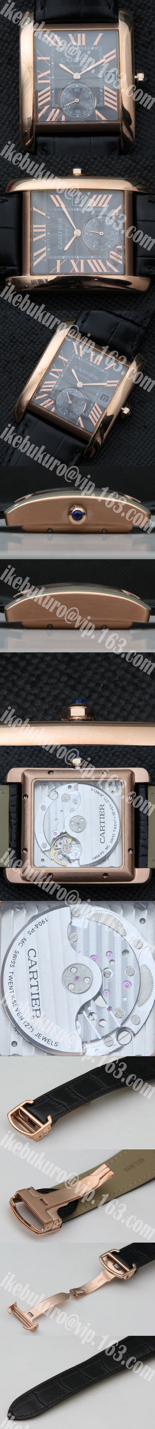 防水腕時計 カルティエ CARTIER タンクアングレーズ  Asain ETA28800振動 オートマティック(自動巻き) スモセコ デイト