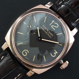 信頼の腕時計ストア パネライ ラジオミール 1940 3デイズ PAM573 手巻き スーパールミナンス 革バンド