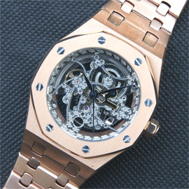 メンズ腕時計 オーデマピゲ スケルトン ロイヤルオーク 21600振動 自動巻き シースルーバック